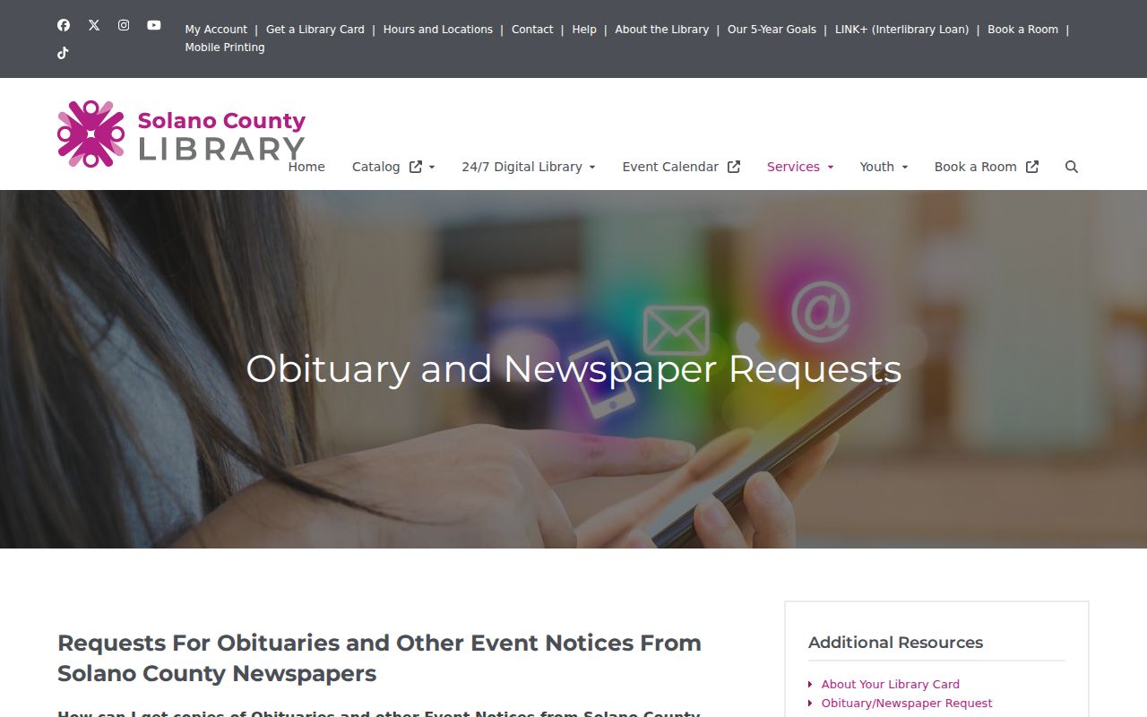 Suisun City previous residents obituary and newspaper request