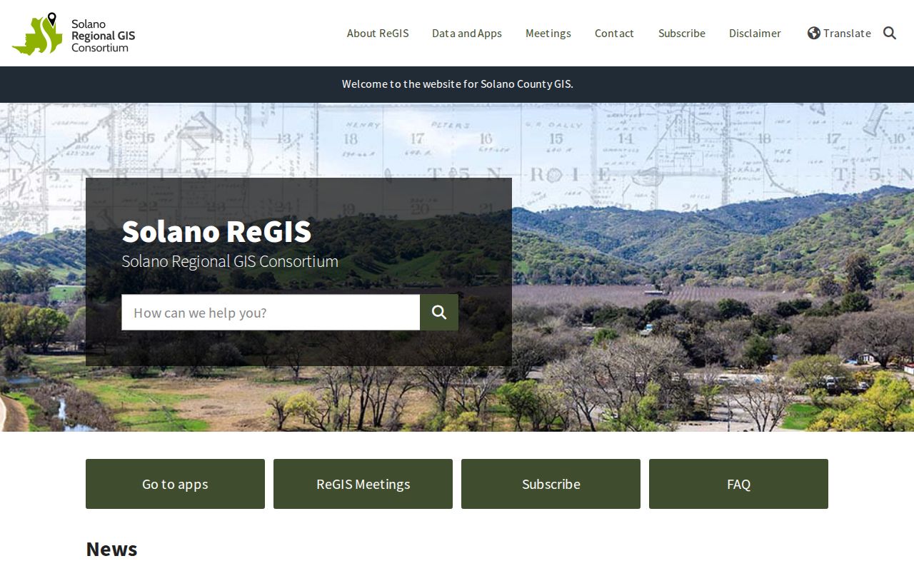 Suisun City street directory ReGIS parcel and street map applications